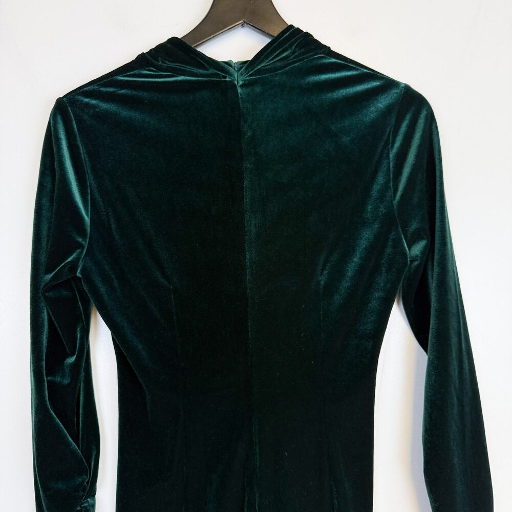 New Elie Tahari Cynthia Twist-front Velvet Dress Sheath Green - S - Picture 7 of 10
